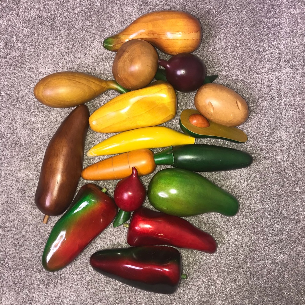 Wood Vegetables/Fruit Table Decor